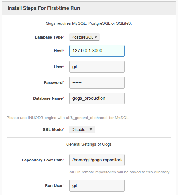 installation page screenshot